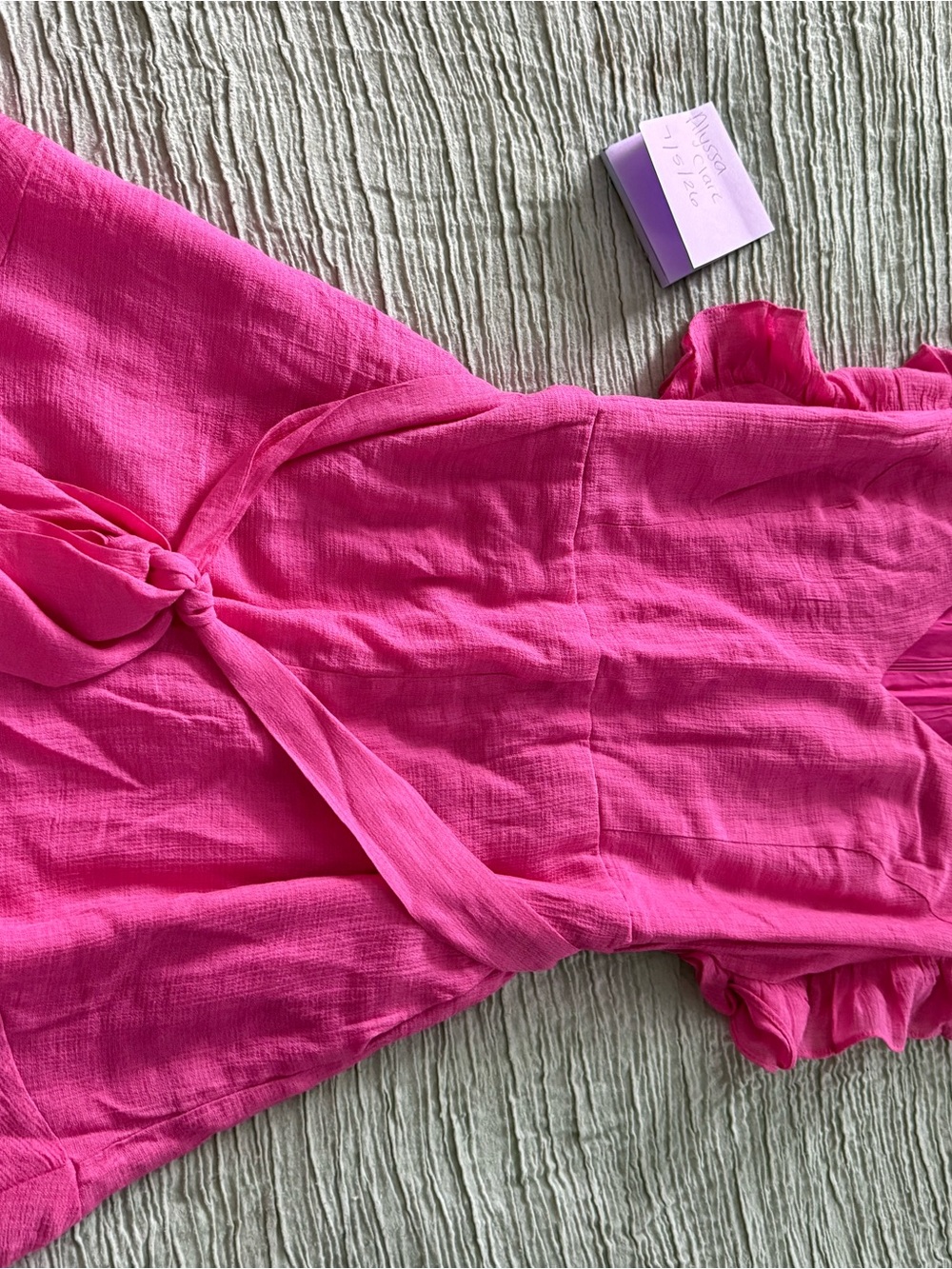 Bright Pink Tie-Waist Romper